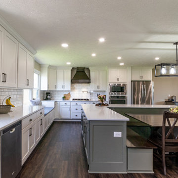 Large Farmhouse Kitchen with L-Shaped Island