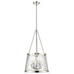 Millennium Lighting - 5 Light 18.125 in. Polished Nickel Pendant - Artisan metal designs highlighted with twisted accents and filigree-inspired chainwork are the highlights of the Adabella Collection. Hammered glass globes create wonderful light play and work in perfect harmony with the intricate fixtures finished in polished nickel, vintage brass, or matte black. Available in 3-light or 5-light options, these pendants will define whatever space they illuminate from the foyer to the kitchen.