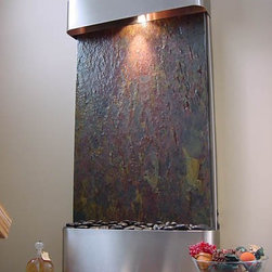 Serenity Falls Stainless Steel Wall Fountain - Indoor Fountains