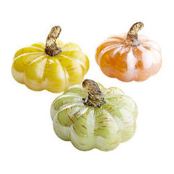 Glass Pumpkin Patch - Small - Set of 3 - Holiday Decorations