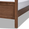 Bowery Hill Queen Size Grey Upholstered Walnut Finished Canopy Bed