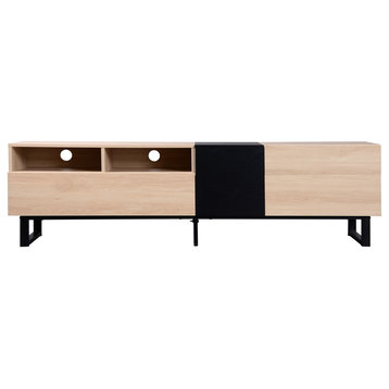 Gewnee TV Stand for 80'' TV with Double Storage Space