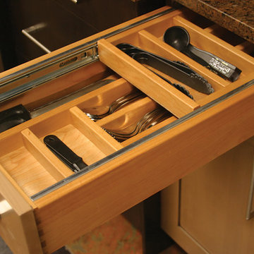 Wood Double Tiered Cutlery Insert