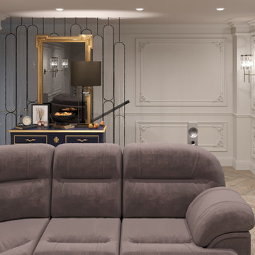 Attic home office and home theater in Moscow, Russia