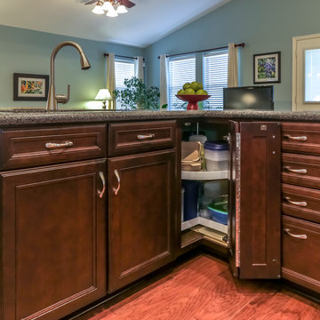 Modern Open Kitchen Dark Cabinets