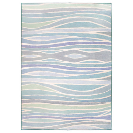 My Magic Carpet Waves Ocean Blue Rug, 5'x7'