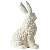 A&B Home White Ceramic Rabbit Bunny Statue 12.5X7.5X14"