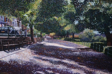 Victor Richardson - Under The Trees, Richmond, oil on canvas board
