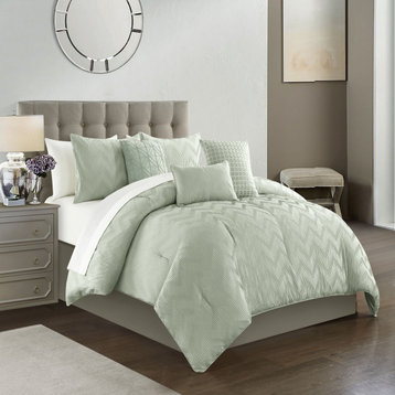 Chic Home Meredith Comforter Set - Sheet Set Decorative Pillows Shams - Green