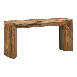 Oaso Rustic Solid Wood Console Table With 3 Drawers.