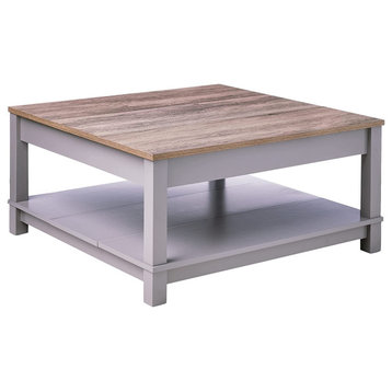 Modern Rectangular Coffee Table, Grey