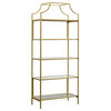 Sauder International Lux Metal 5 Shelf Bookcase in Satin Gold Finish