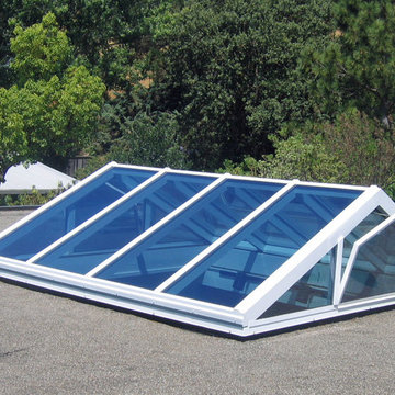 Ridge Skylight with vertical operable sections