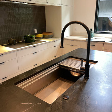 Luxury Stainless Steel Sink Meets Soapstone Countertops