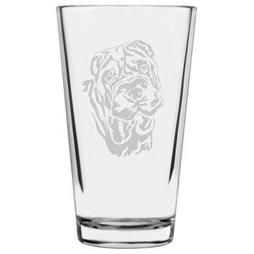 Chinese Shar Pei Dog Themed Etched All Purpose 16oz. Libbey Pint Glass