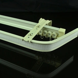 CHR8325 Ivory Bendable Double Curtain Tracks/Rails with Valance Track Wall Mount - Window Treatment Accessories