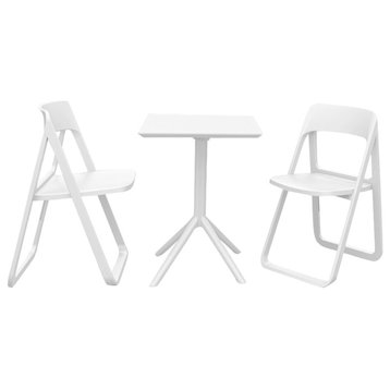 Dream Folding Outdoor Bistro Set With 2 Chairs White