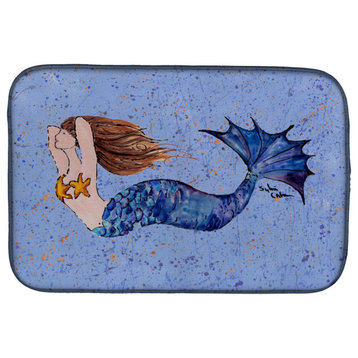 Caroline's Treasures Mermaid Dish Drying Mat, 14x21, Multicolor