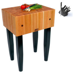 John Boos 30x24 Maple Butcher Block Table and J.A. Henckels 13