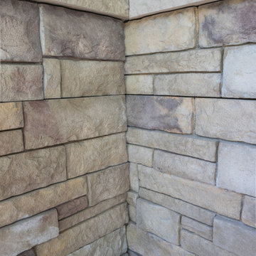 Evening Blue James Hardie Siding with Plum Creek Versetta Stone