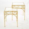 Gold Leaf Glass Tables, 2-Piece Set