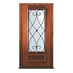 Single Door 80 Wood Mahogany Charleston 3/4 Lite - Front Doors