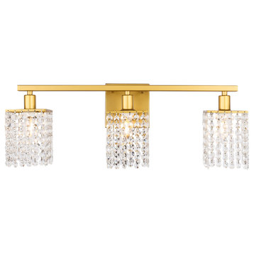 Phineas 3 Light Wall Sconce, Brass