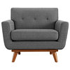 Engage Upholstered Fabric Armchair, Gray