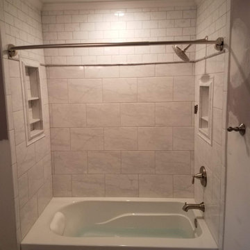 Bathroom Renovation- Jetted Tub- Double Niche- Custom Tile Pattern