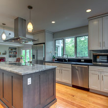 Kitchen cabinets and island
