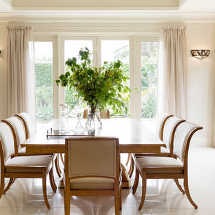 Inspiration for a traditional open plan dining in Melbourne with beige walls.
