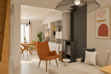 Cette image montre un salon design.