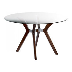 Luisa Dining Table with Round Glass Top - Dining Tables