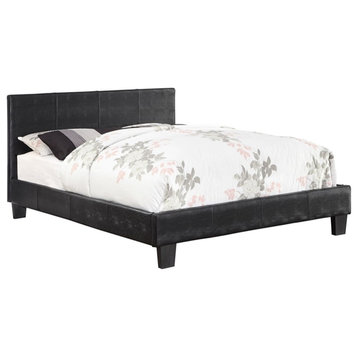 Furniture of America Nicole Faux Leather Full Platform Bed in Black