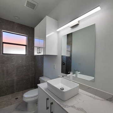 Neutral, Modern Bathroom Remodel in Milpitas, CA