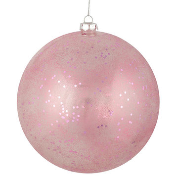 6" Mauve Glitter Clear Ball 4/Bag