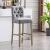 Jameson 29" Linen Fabric Tufted Upholstered Counter Stool/Antique Gray