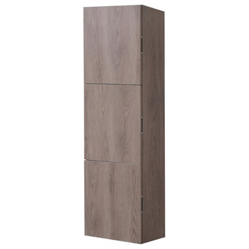 Bliss 18" Wide by 59" High Linen Side Cabinet, Three Doors, Butternut Wood