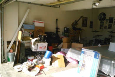 Garage organizing - before, during and after