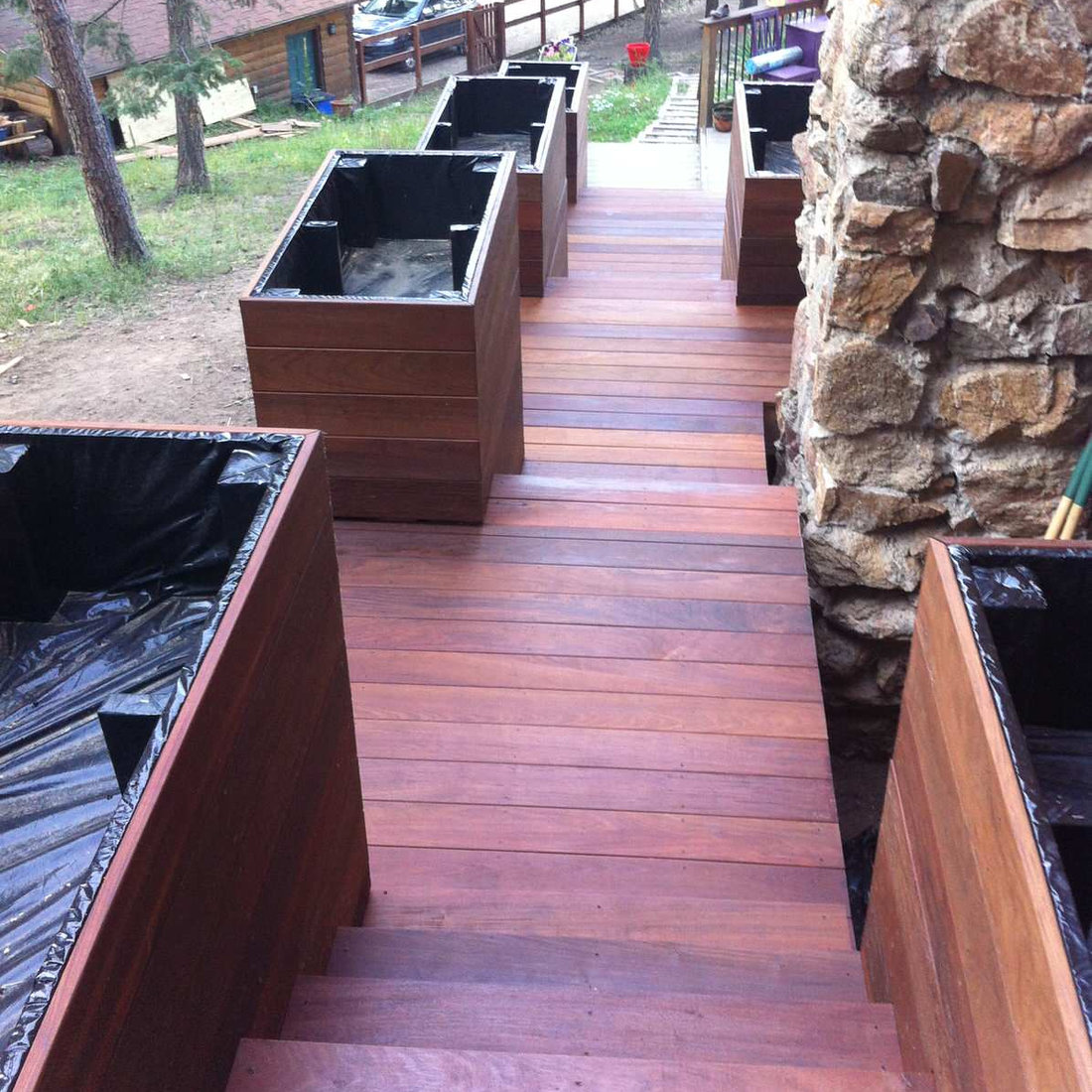 Ipe Deck with Raised Garden Boxes