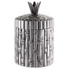 Sculptural Metal Box, Eichholtz Bamboo, Silver