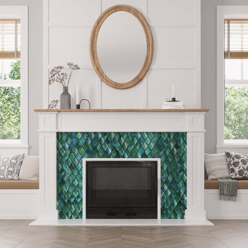 Prism Jade Beveled Diamond Cast Glass Mosaic Tile