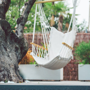 Kleines Modernes Pool im Vorgarten in rechteckiger Form in Barcelona