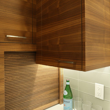 Horizontal Grain Match Walnut Kitchen Cabinetry