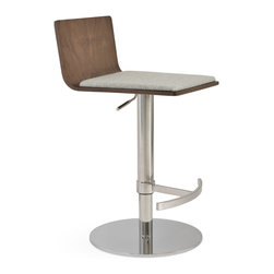 CORONA PISTON-SILVER CAMIRA WOOL - Bar Stools And Counter Stools