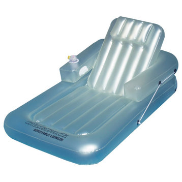 Inflatable Light Blue Water Sports Kickback Adjustable Lounger Raft 74"