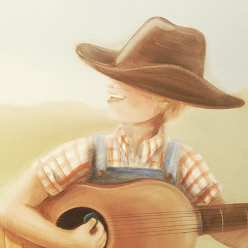 Preschool Mural Cowboy Ranch Theme