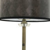 28" Crystal Lamp With Black Snakeskin Diamond Shade, Antique Brass, Set of 2