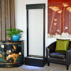 7.5' Gardenfall Clear Glass and Black Oxide Floor Fountain with LED Lights - Indoor Fountains