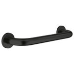Grohe - Essentials 12 in. Grip Bar in Matte Black - Reduce the possibility of slips, falls and scalds to make your bathroom a safer, more pleasurable place with 12 in. Grab Bar. The clean, universal ADA-compliant design will blend seamlessly into any bathroom decor. It is perfect for grasping while sitting or standing in the shower to reduce potential accidents. GROHE Star light finish offers scratch and tarnish-resistant surfaces for a lifetime of beauty.